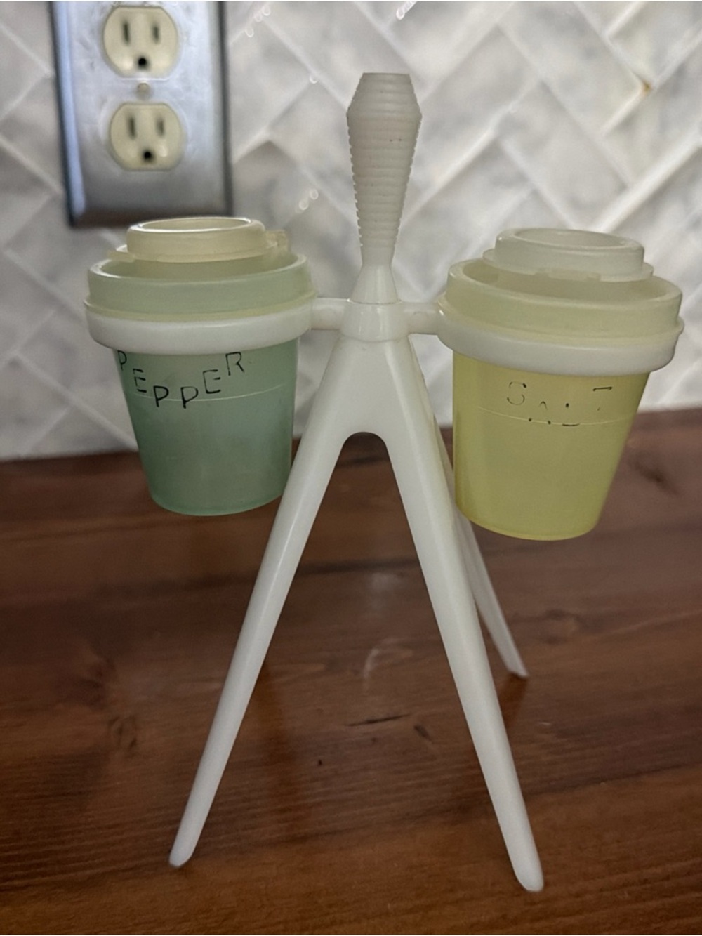 Vintage MCM Atomic Tupperware Salt & Pepper Shakers